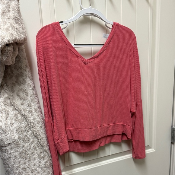Pink Ribbed Knit Sweater - Picture 3 of 3